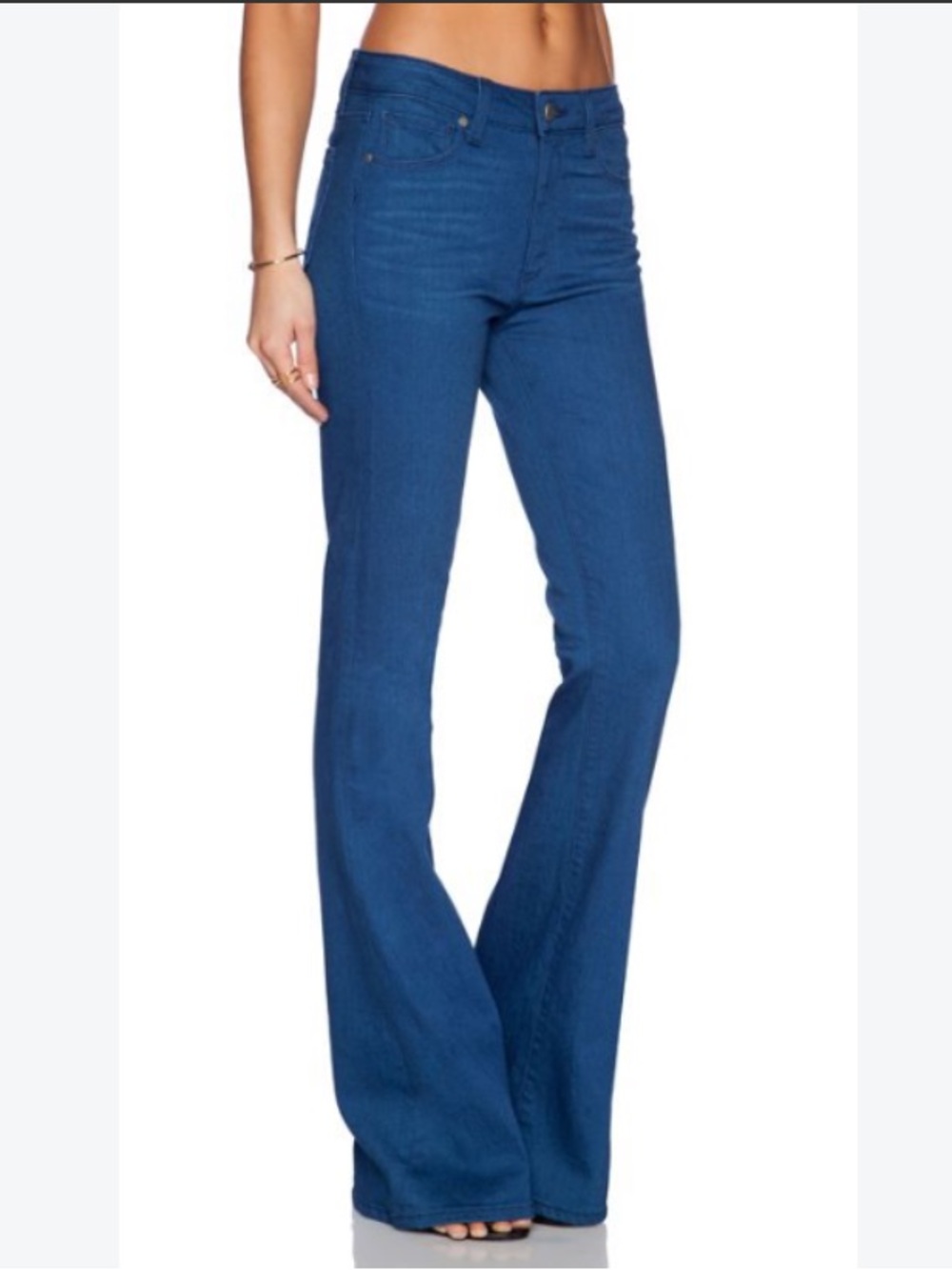 PAIGE High-Rise Flare Jeans in Deep Blue Denim